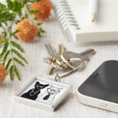 Kat Couple Sleutelhanger (Zijkant)