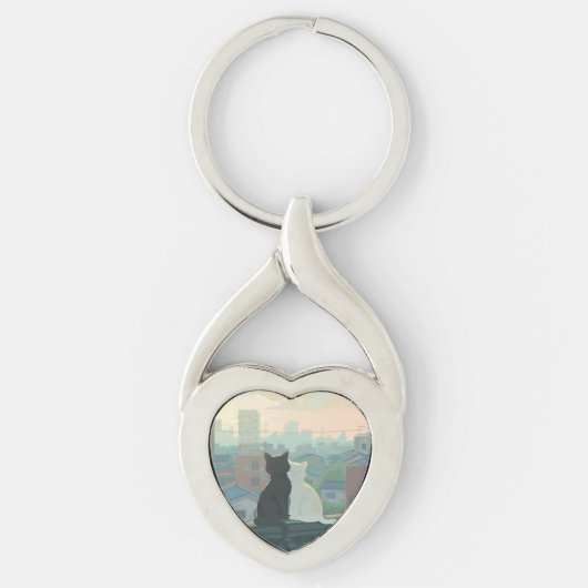 Kat Couple Sleutelhanger (Voorkant)