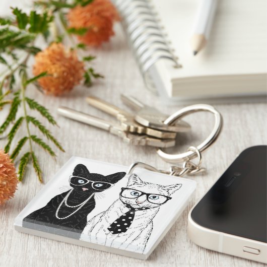 Kat Couple Sleutelhanger (Voorkant Rechts)