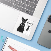 Kat Couple Sticker (Laptop met iPhone)