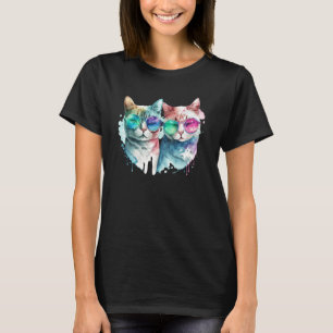 Kat Couple Valentijnsdag T-shirt