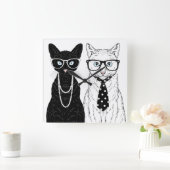 Kat Couple Vierkante Klok (Huis)