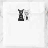 Kat Couple Vierkante Sticker (Tas)