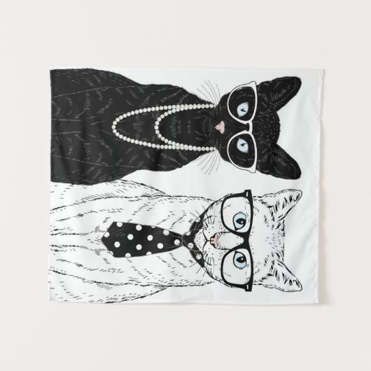 Kat Couple Wandkleed (Voorkant (horizontaal))