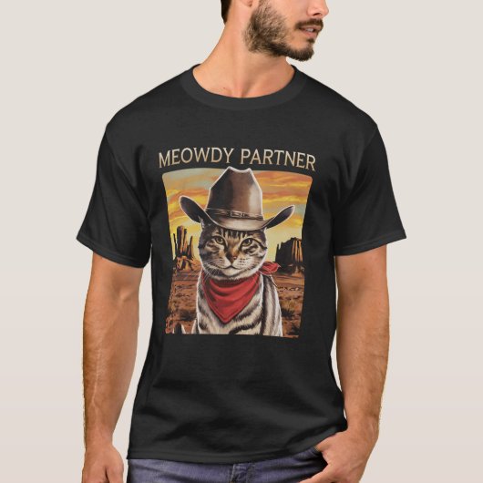 Kat Cowboy Western Woestijn Kitten Grappige Kitten T-shirt (Voorkant)