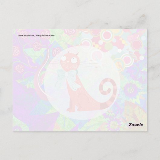  Kat Crazy Cat Lady geeft trillend kleurrijk Briefkaart (Achterkant)