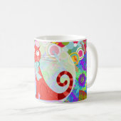  Kat Crazy Cat Lady geeft trillend kleurrijk Koffiemok (Voorkant rechts)