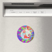 Kat Crazy Cat Lady geeft trillend kleurrijk Magneet (Insitu (Vaatwasser))