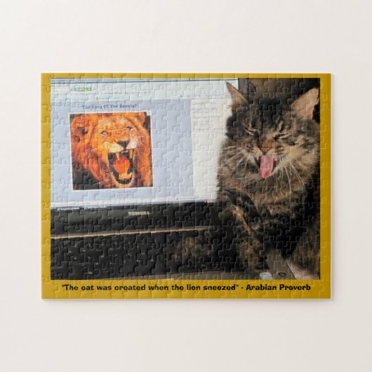Kat Creëer toen de leeuw werd gespoten Legpuzzel (Horizontaal)