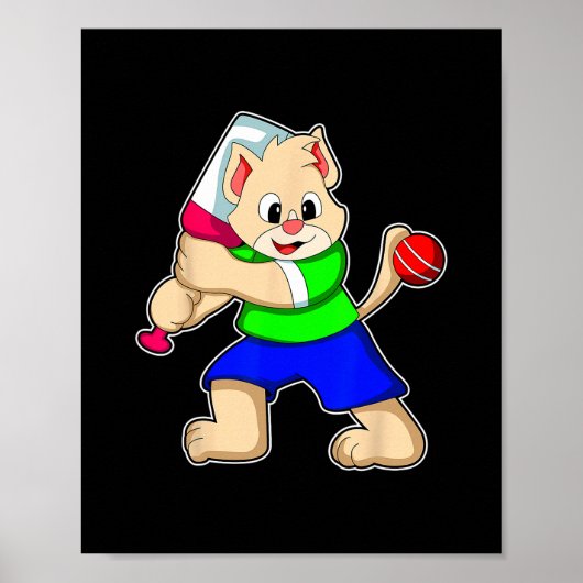 Kat Cricket Cricket T Sporten Poster (Voorkant)