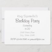 Kat Crown Birthday Party Invitation Kaart (Achterkant)