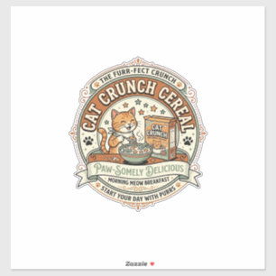 Kat Crunch Ontbijtgranen Kat Ontbijt Cereal Box Ka Sticker