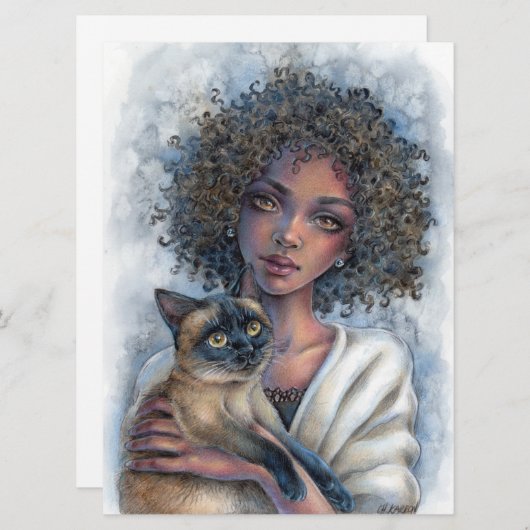 Kat Cuddles Art Kaart (Voorkant / Achterkant)