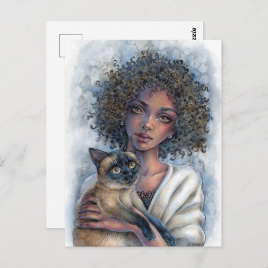 Kat Cuddles Briefkaart (Voorkant / Achterkant)