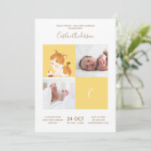 Kat Cupcake Alphabet Monogram Cute Baby shower Kaart (Staand voorkant)