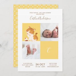 Kat Cupcake Alphabet Monogram Cute Baby shower Kaart