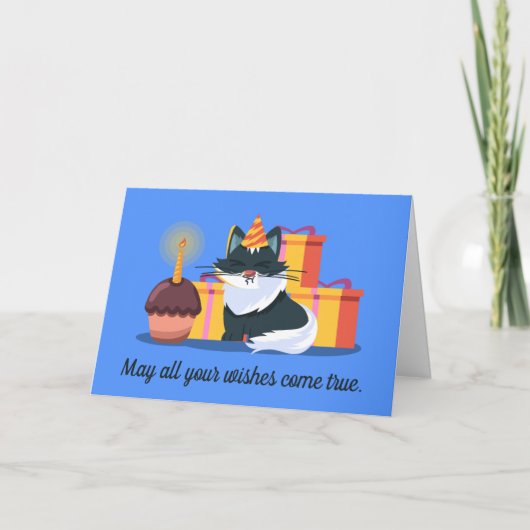 Kat, Cupcake, Cadeaus Verjaardag Kaart (Voorkant)