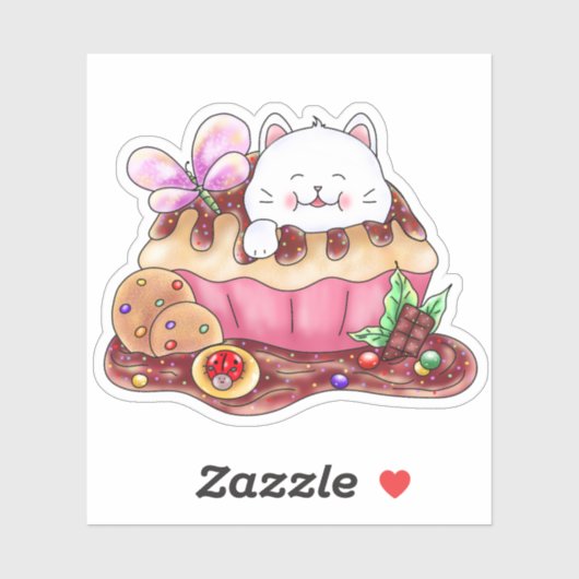 Kat Cupcake Dessert | Sticker (Vel)