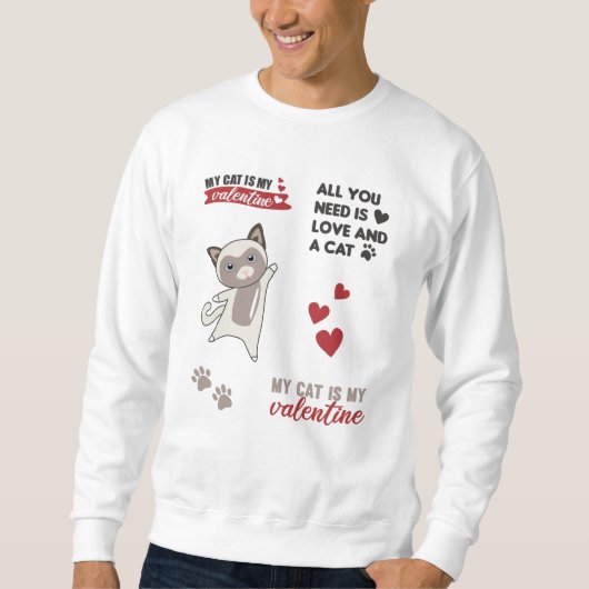 Kat Cute Animals Sticker Lover Cats Trui (Voorkant)