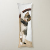 Kat, Cute Kitten, kronkelig Lichaamskussen (Achterkant (Verticaal))