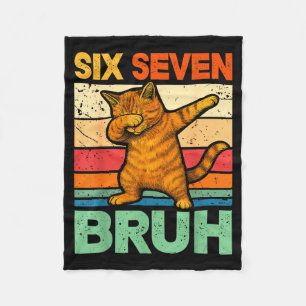 Kat Dabbing Bruh 67 Meme 6 7 Zes Zeven  Fleece Deken