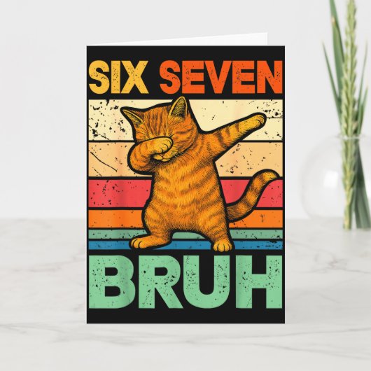 Kat Dabbing Bruh 67 Meme 6 7 Zes Zeven Kaart (Voorkant)