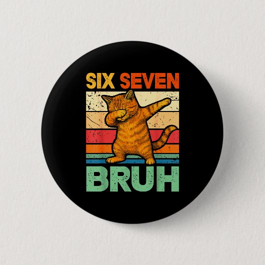 Kat Dabbing Bruh 67 Meme 6 7 Zes Zeven Ronde Button 5,7 Cm (Voorkant)