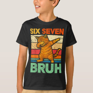 Kat Dabbing Bruh 67 Meme 6 7 Zes Zeven T-shirt