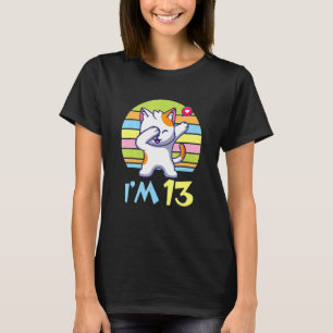 Kat Dabbing with Heart Happy of You 13 Years Old T-shirt