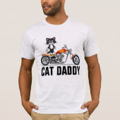 Kat Dad Biker T-shirts, T-shirt motorfiets (Voorkant)