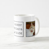 Kat Dad Dude Father Custom Text 2-foto Koffiemok (Voorkant rechts)