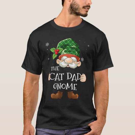 Kat Dad Gnome Matching Family Group - kerstdeel T-shirt (Voorkant)