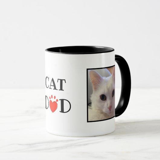 Kat Dad Vaderdag Persoonlijke foto's Mok (Voorkant rechts)