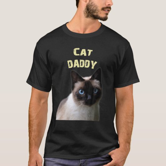 Kat Daddy Artistiek Siamees kat vader T Shirt (Voorkant)