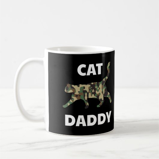 Kat Daddy Camouflage Grappig Papa Huisdier Eigenaa Koffiemok (Links)