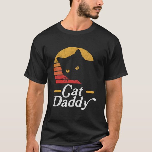Kat Daddy Jaren Tachtig Stijl Kat Afgeleid T-shirt (Voorkant)