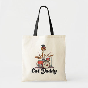 Kat Daddy Jazz Muziek Drummer Muzikant   Tabby Kat Tote Bag