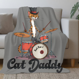 Kat Daddy Musicus Jazz Muziek Drummer | Kattenvade Fleece Deken