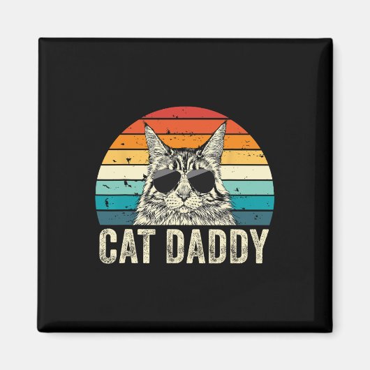 Kat Daddy Verdrietig Maine Coon Kat Papa Magneet (Voorkant)