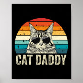 Kat Daddy  Verdrietig Maine Coon Kat Papa Poster (Voorkant)