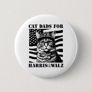 Kat Dads voor Kamala Harris Katten Daddy Dad Wheim Ronde Button 5,7 Cm