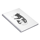 Kat dag kattenachtillustratie - Kies achtergrond Notitieboek (Rechterzijde)