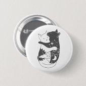 Kat dag kattenachtillustratie - Kies achtergrond Ronde Button 5,7 Cm (Voorkant /achterkant)