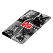 kat dag zwart wit rood  magneet (Linkerzijde)