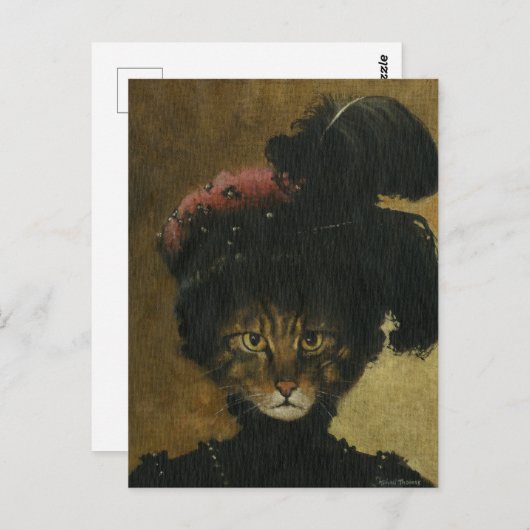  kat dame Briefkaart (Voorkant / Achterkant)