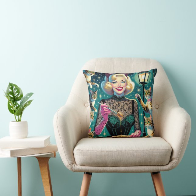 Kat Dame Kussen (Stoel)