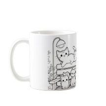 Kat dame met haar katten op een bank