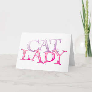 Kat Dame Typografie Roze Paars Kaart
