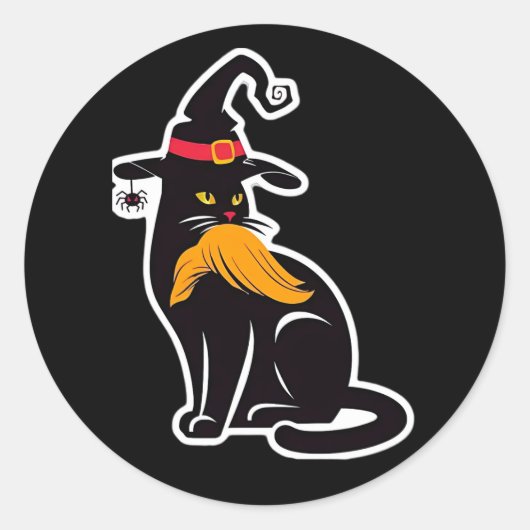 Kat Dames Kamala Harris 2024 Ronde Sticker (Voorkant)