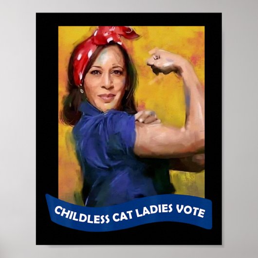 Kat Dames Stem Kamala 2024 Rosie De Riveter Poster (Voorkant)
